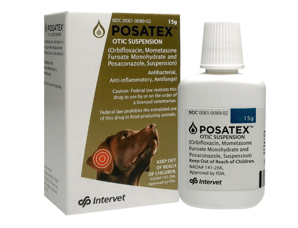 Dog Supplies Posatex 17.5ml Otic Suspension - Antibacterial, anti-inflammatory and antifungal - FastAndSafeStoreFastAndSafeStore