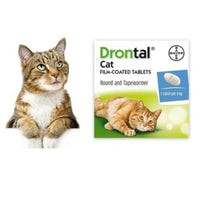 Bayer Drontal Dewormer for Cats Allworms Round and Tap Worm 8/40 Tabs - FastAndSafeStoreFastAndSafeStore
