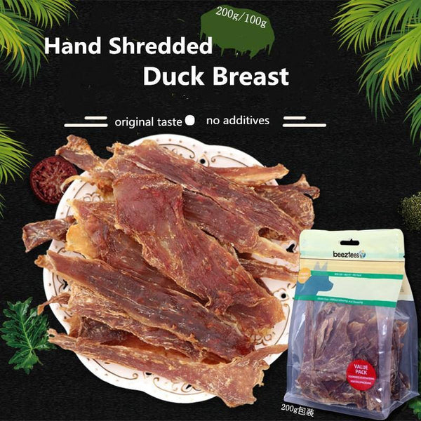 Dog Snacks Hand Shred Duck Breast Pure Meat Jerky Treats No Additives Molar Clean Teeth Training Rewards Pet Supplies - FastAndSafeStoreFastAndSafeStore