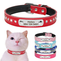 Leather Cat Collar Personalized with Nameplate - Free Engraving - FastAndSafeStoreFastAndSafeStore