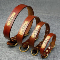 Personalized Genuine Leather Collar for Dogs and Cats with Name and Phone Number - FastAndSafeStoreFastAndSafeStore