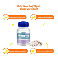 Probiotics for Dogs - with Natural Digestive Enzymes + Prebiotics - Stomach Relief + Gas & Constipation 180 Counts - FastAndSafeStoreFastAndSafeStore