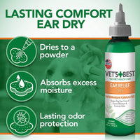 Vet's Best Ear DRY Relief Wash Cleaner for Dogs, 4 oz 16 oz Refill Vet formulated Alcohol free - FastAndSafeStoreFastAndSafeStore