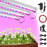 T5 Red & Blue 4 Packs Grow Lights with Auto Cycle Timer 3/6/12Hours Growing Lamp for Indoor Plants from Seeding to Harvest - FastAndSafeStoreFastAndSafeStore